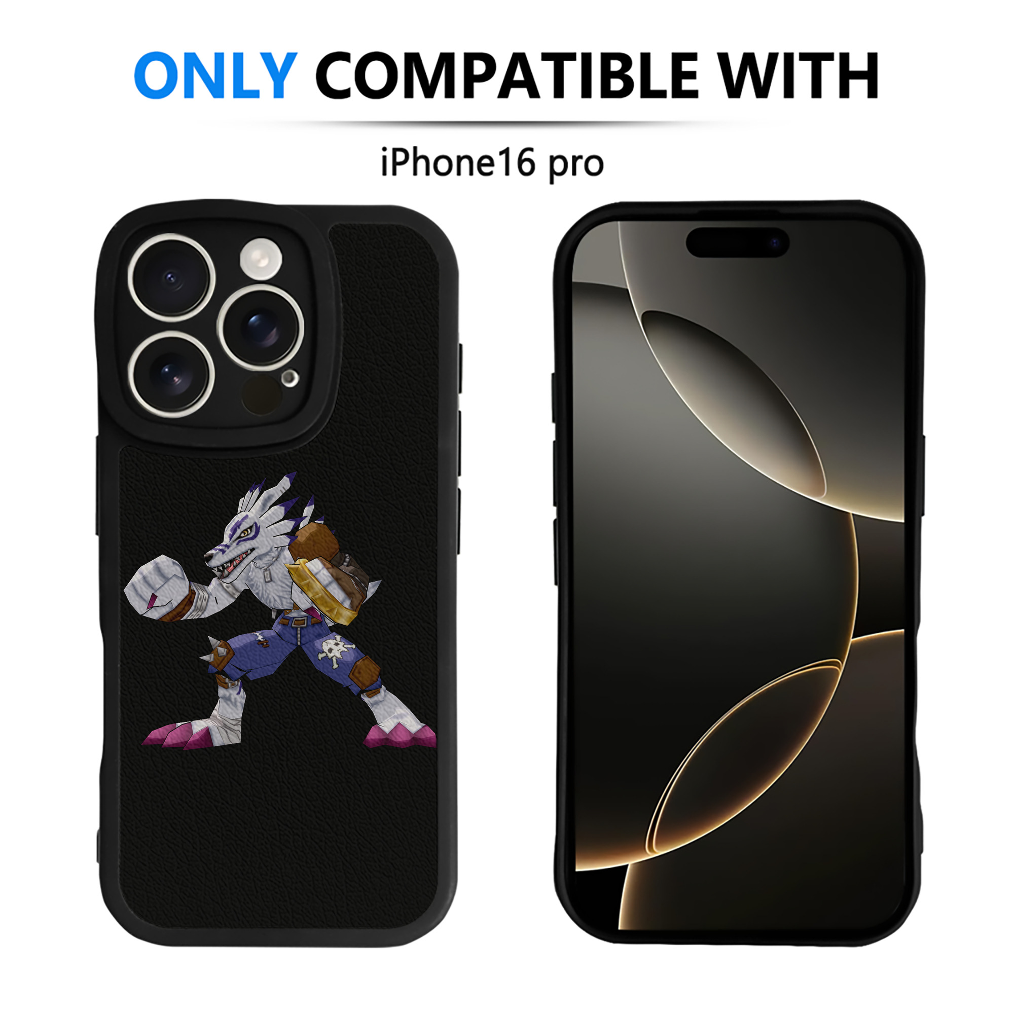 （画像用） Digimon デジタルモンスター/デジモン 【iPhone 16シリーズ対応】シリコンスマホケース（レザー調） 材質：シリコン